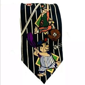 Hanna Barbera Fre Flintstone Baseball Tie